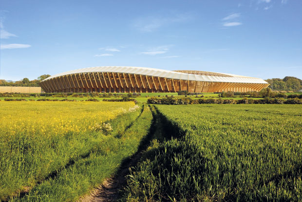 Stade football bois Zaha Hadid